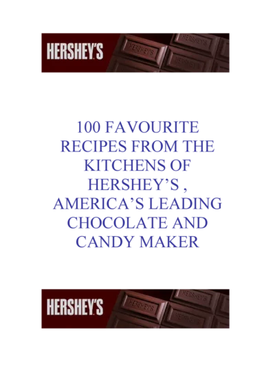 Hershey S Homemade Over 100 Recipes 2006